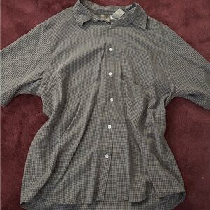 OP Men's Gray Plaid Button Down Shirt